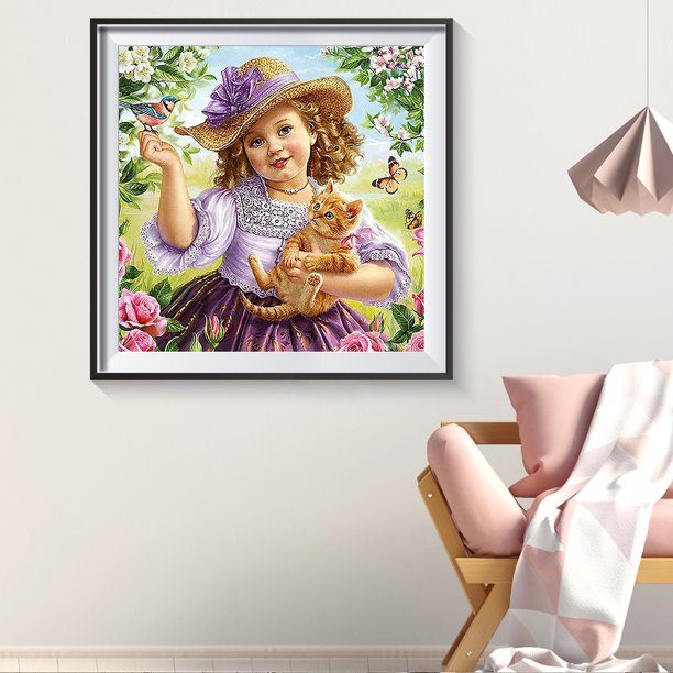Cuadros Decorativos Kit 5D imágenes de diamantes de imitación DIY chica encantadora mascota taladro redondo completo pintura de diamante Ndcxsfigh Nuevos Originales