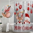 thumbnail image 4 of Christmas Shower Curtain Set - Small 36" x 72" Washable Bathtub Curtain with 12 Hooks, Cute Santa Claus Reindeer Red Xmas Balls Snowy Grey Waterproof Fabric Stall Shower Curtains for Bathroom Décor, 4 of 6