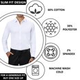 thumbnail image 3 of Mens Long Sleeve Slim-Fit Design Dress Shirts, 3 of 4
