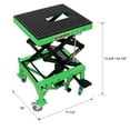 thumbnail image 3 of Hydraulic Motorcycle Lift Table, 350 lbs Hydraulic Motorcycle Scissor Jack Lift Foot Step Wheels with Adjustable Safety Pin Locks, Effortless Hydraulic Lifting for Small Dirt Bikes, Black+Green, 3 of 8