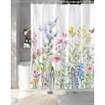 thumbnail image 3 of Split Shower Curtain for Transfer Bench, Spring Floral Fabric Shower Curtains for Bathroom, Colorful Watercolor Botanical Summer Tub Sliding Transfer Bench Waterproof Bath Curtains 72"x72", 3 of 9