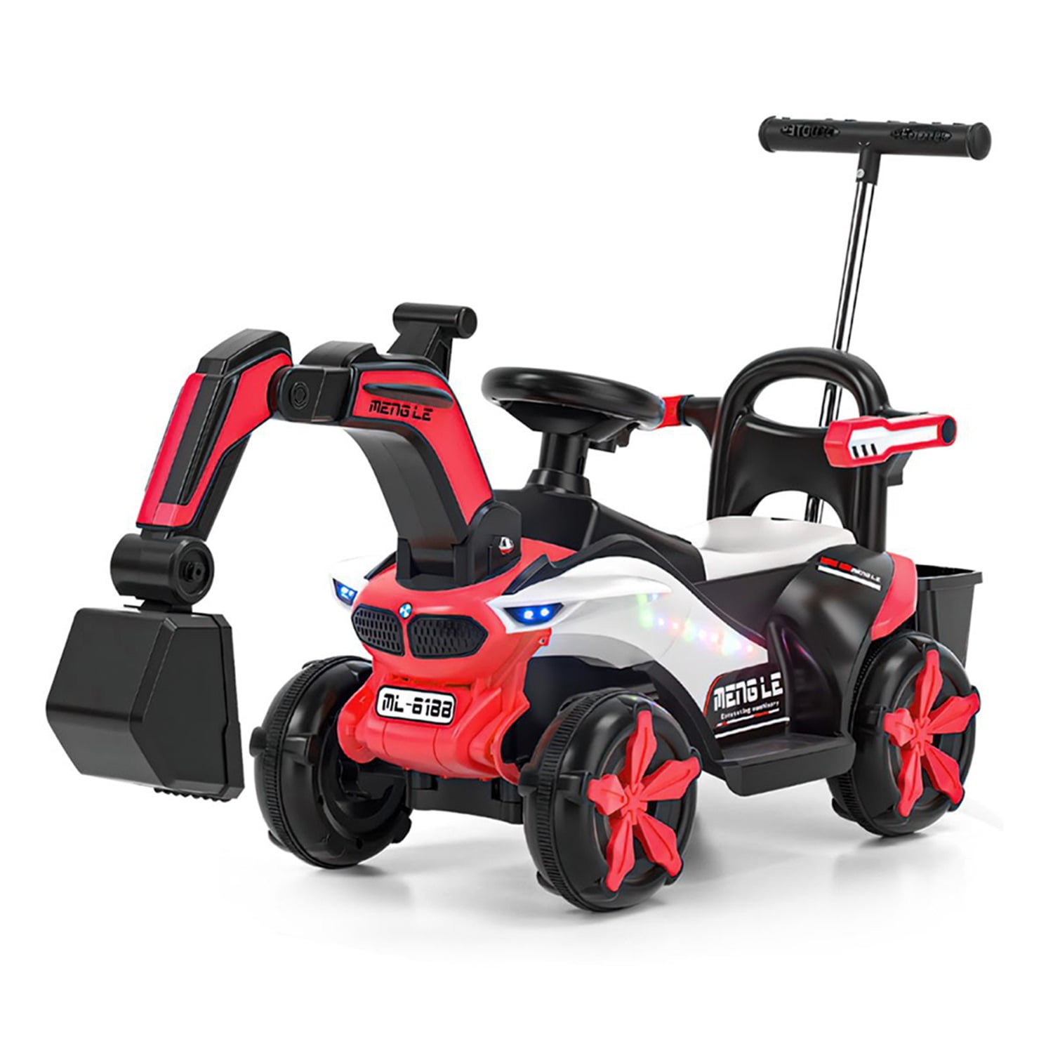 CIPACHO 6V Pedal Ride Ons for Kid, Electric Excavator Toy Car with Handle, Rear Reserve Box for Boys Girls, Red CIPACHO 6V Pedal Ride Ons for Kid, Electric Excavator Toy Car with Handle, Rear Reserve Box for Boys Girls, Red