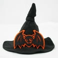 thumbnail image 6 of Pet Halloween Hat, Funny Cute Pumpkin Bat Pattern Adjustable Pointed Wizard Cap Costume Accessories for Dog Cat Party Cosplay, 6 of 8