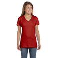 thumbnail image 2 of Hanes Womens Nano-T V-Neck T-Shirt, S, Deep Red, 2 of 2