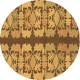 thumbnail image 1 of Ahgly Company Indoor Round Abstract Brown Modern Area Rugs, 3' Round, 1 of 4
