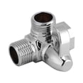 thumbnail image 1 of 3way Laiton Chrome Diverter G1/2" T Forme Adaptateur Valve pour Bras de Douche Monté, 1 of 14