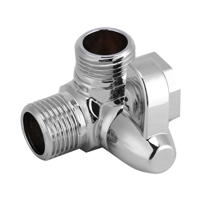 3way Laiton Chrome Diverter G1/2" T Forme Adaptateur Valve pour Bras de Douche Monté