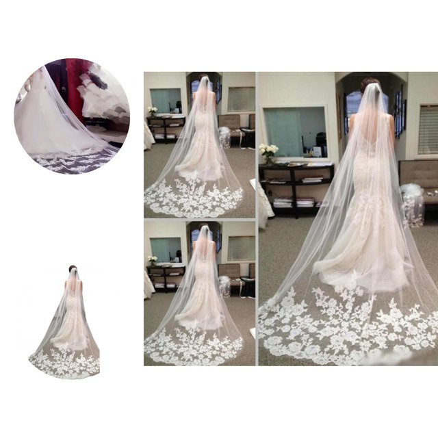 Voile de Mariée 300CM avec Peigne Filet Voile de Mariage Simple Couche Accessoires pour Cheveux