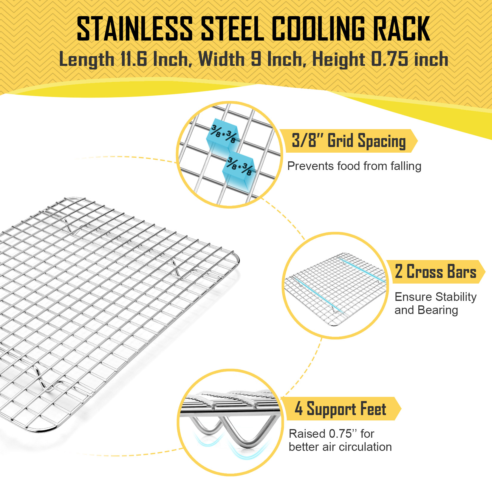 Vesteel Stainless Steel Baking Pan & Rack Set, 2-Piece photo 6