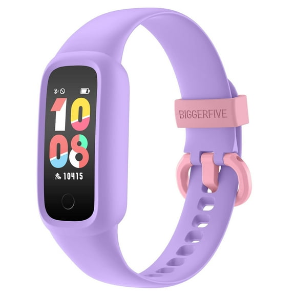 BIGGERFIVE Kids Fitness Tracker, Pedometer, 0.96'' Activity Tracker Watch for Boys Girls, IP68 Waterproof, Lilac
