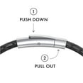 thumbnail image 4 of Men’s Engravable Sterling Silver Vertical Bar Leather Bracelet, 4 of 4