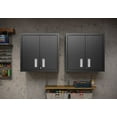 thumbnail image 2 of Manhattan Comfort Fortress Metal Floating Garage Cabinets in Charcoal (Set of 2), 2 of 7