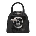 thumbnail image 1 of Fotbe Black White Hat Skull Bolsa de Almuerzo con Estampado, Lonchera Aislada, Contenedor de Comida Reutilizable Tipo Cooler a Prueba de Fugas, 1 of 6