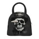 thumbnail image 1 of Balery Black White Hat Skull Bolsa de Almuerzo para Mujeres, Caja de Almuerzo, Bolsa de Almuerzo Pequeña Impermeable, Tote de Almuerzo Reutilizable con Gran Capacidad, 1 of 6