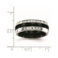 thumbnail image 7 of Chisel Stainless Steel Polished with Black Ceramic and CZ Ring, 7 of 7
