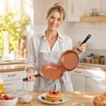 thumbnail image 4 of Double Sided Pan, Non-Stick Coating Flip Frying Pan for Home Kitchen, Hotel and Restaurant, Pancake Maker,Omelette Maker, Featuring Gas Or Electric Stove Cooking(Gold), 4 of 7