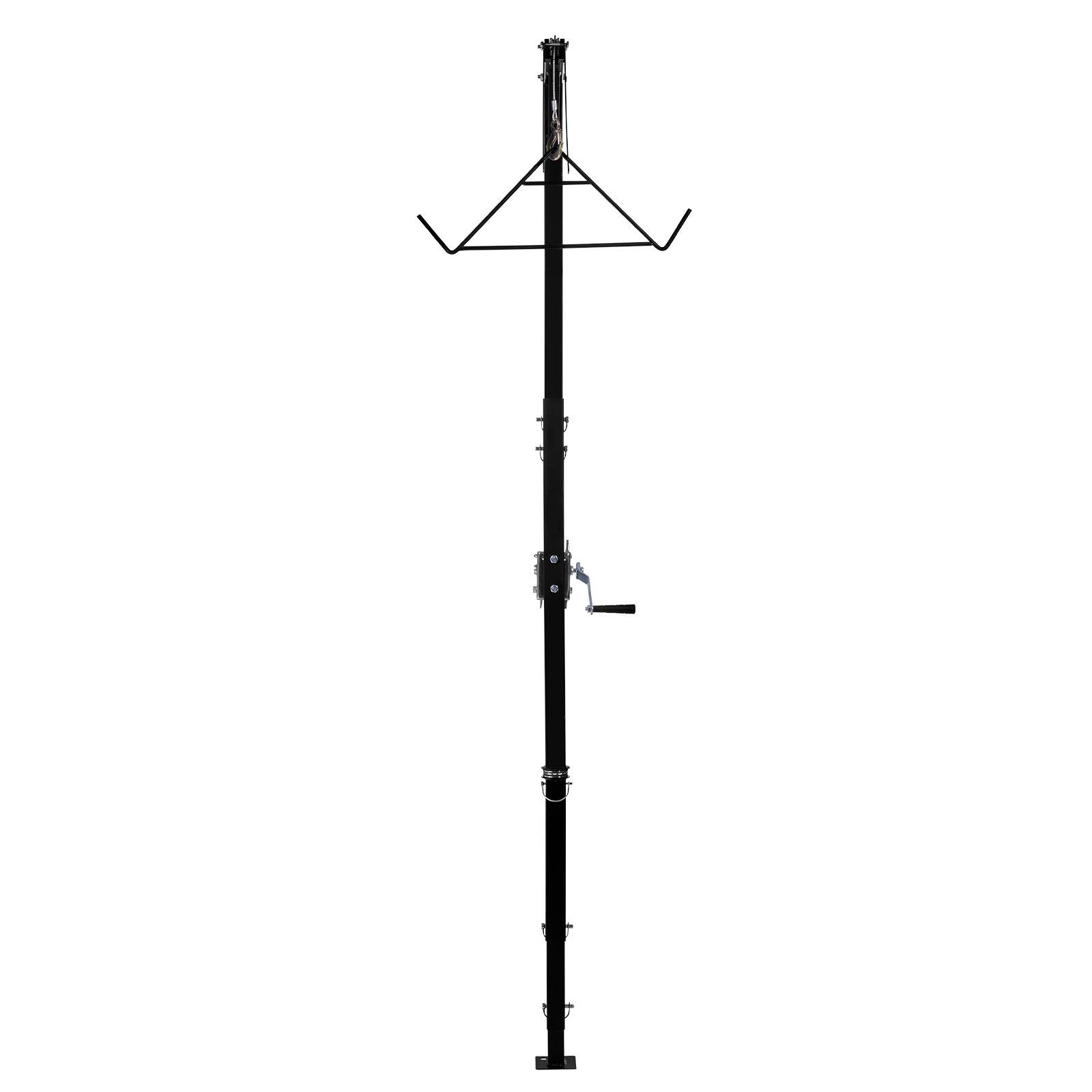 Truck Hitch Game Hoist 500 lb Capacity Deer Hoist with 2 Inch Receiver 360 Degree Swivel Shaft Adjustable Height Includes Gambrel Winch for Skinning and Cleaning Game