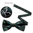 thumbnail image 4 of Conjunto de pajarita Barry.Wang de seda a rayas verdes y negras, 4 of 5