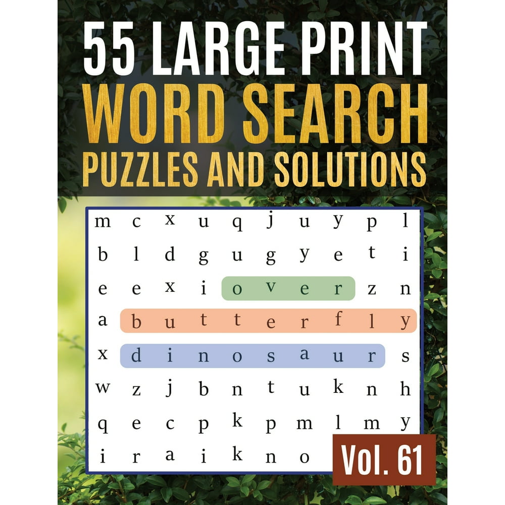 Find Words for Adults & Seniors 55 Large Print Word Search Puzzles and