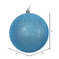 thumbnail image 2 of Vickerman 10" Turquoise Glitter Ball Christmas Ornament, 2 of 2