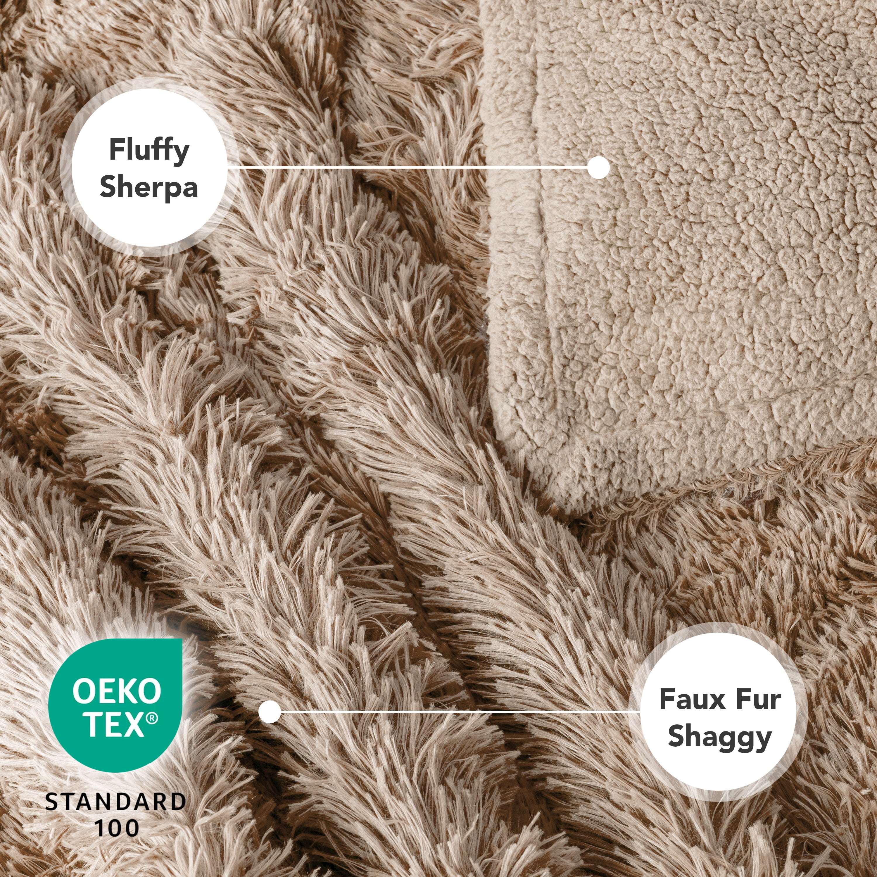 PetAmi WATERPROOF Dog Blanket For Large Dog, Queen Size Calming Pet Blanket Couch Cover Protector, Sherpa Faux Fur Cat Throw for Sofa Furniture Bed, Soft Fluffy XL, 90x90 Taupe