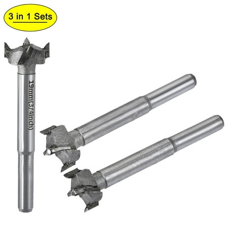 

Forstner Wood Boring Drill Bits 17mm 18mm 19mm Dia. Hole Saw Carbide Alloy Steel Round Shank for Hinge Plywood 3in1 Set