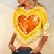 thumbnail image 4 of Xuyuer Valentine's Day 3/4 Sleeve Tee - Ladies' 3/4 Sleeve Printed T-Shirt for Romantic Date Nights, Love-Themed Photo Shoots, Unique Heart Pattern Statement Wear & Couples' Matching Style, 4 of 6