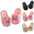 thumbnail image 7 of ZACPNCV Girls Bow Slippers Cute Flip Flops Summer Cushion Thick Sole Large Bow Cloud Slides Home Sandals Pink 3.5-4 Years, 7 of 7