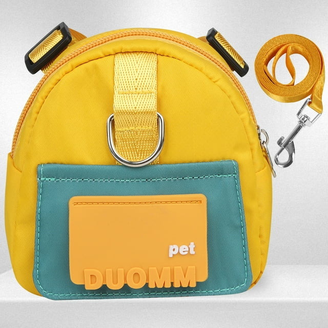 Wholesale Pet Leash with Cartoon Backpack for Dogs and Cats - Stylish Cross-Border Design, Outdoor Travel Friendly, Comfortable & Secure Pet Walking Accessory (Yellow, Size S)
