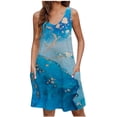 thumbnail image 3 of Women A Casual Tank Top Dress With Pockets Summer Bohemian Beach Dress Dress V Neck Loose Tank Top Dress, 3 of 8
