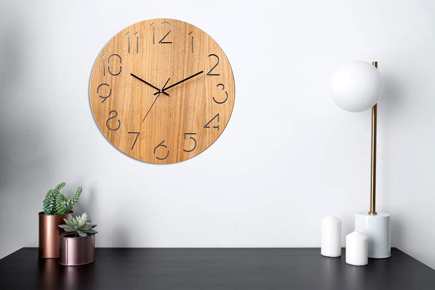Beverly Hills Polo Club's Real Wood Wall Clock -18-Inch Battery Operated Handmade No Tick Clock - Tuscan Style with Vintage Rustic Design, Provides a Unique Room Decor…