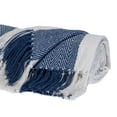 thumbnail image 3 of Nassau Collection Rectangular Striped Handloom Throw Blanket - 60" x 50" - Blue and White, 3 of 4