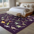 thumbnail image 4 of Large Area Rugs for Living Room Bedroom, Purple Dinosaur 5'x8' Rug Washable Carpet Runner Indoor Outdoor, Vintage Letters Farm Animals Non Slip Floor Mats Rug for Kitchen, Bathroom, 4 of 8