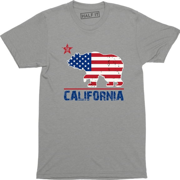 Distressed California Republic Flag Cali US Flag July 4 Men's T-Shirt