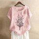 thumbnail image 1 of Fiudx Ofertas de La Semana Blusas con Estampado Informal para Mujer, Camisas con Botones, Camisetas de Manga Corta con Cuello Redondo, 1 of 4