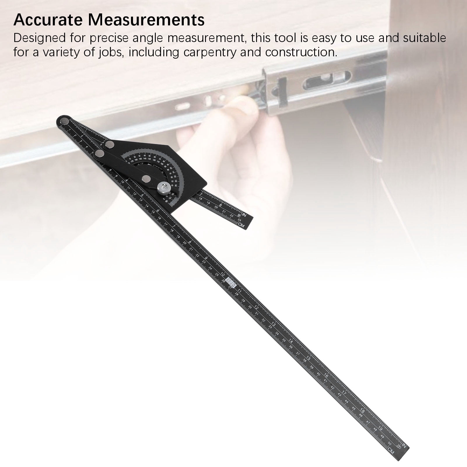 Rupoun Angle Finder Protractor 0 to 180 Degrees Stainless Steel Angle Measuring Tool for Woodworking