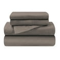 thumbnail image 2 of BNM Solid Flannel Cotton Sheet Set, Queen, Gray, 2 of 8