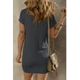 thumbnail image 4 of Stylish Graphic Dress: Gray Sequin Stars Ribbed Shift Dress for Women - [ZhiHiMeRi] | (US 4-6)S, 4 of 7