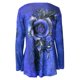 thumbnail image 4 of Blusa informal de manga larga con cuello en V y estampado retro con botones para mujer a la moda Fridja  hj3922, 4 of 5