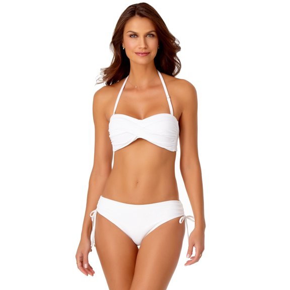 Anne Cole womens Liz Twist Bandeau Top, m, White