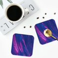 thumbnail image 5 of Balery 4 Pcs Neon Gradient Blueleather Coasters Set, Drink Table Cup Coasters For Living Room Kitchen Coffee Decor, 5 of 9