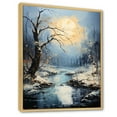 thumbnail image 2 of Designart "Winter'S Moonlit Silhouettes II" Tree Oak Floater Framed Wall Art Prints, 2 of 5