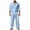 Light Blue, variant on Mens 2 Piece Outfits Long Sleeve Button Down Cuban Shirt and Pants Set Summer Beach Sets (Black,S)