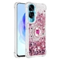 thumbnail image 2 of Funda para Honor 90 Lite 5G con Brillo Líquido Flotante, Purpurina, Parachoques y Anillo Giratorio Soporte, 2 of 5