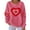 Hot Pink B, variant on Stamzod Cute Sweatshirts for Women Long Sleeve Casual Valentine's Tops Trendy Fashion Womens Crewneck Sweatshirt Lover Heart Green B M