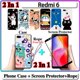 thumbnail image 2 of 2 En 1 Caso Redmi 6 Con Vidrio Templado Curvado De Cerámica Protector De Pantalla Gato Y Doraemon Diseño, 2 of 4
