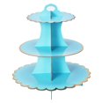 thumbnail image 1 of PENGXIANG 3 Tiers Cupcake Stand Bronzing Edge Disposable Paper Cake Dessert Pastry Holder Display Rack Tower Baby Shower Birthday Graduation Wedding Party Supplies White One Size, 1 of 13