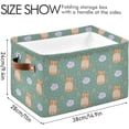thumbnail image 4 of Coolnut Adorable Cute Cat Storage Basket Foldable Storage Bin, Canvas Rectangular Storage Basket with Leather Handles for Home Closet & Office Decor Gifts, 4 of 7
