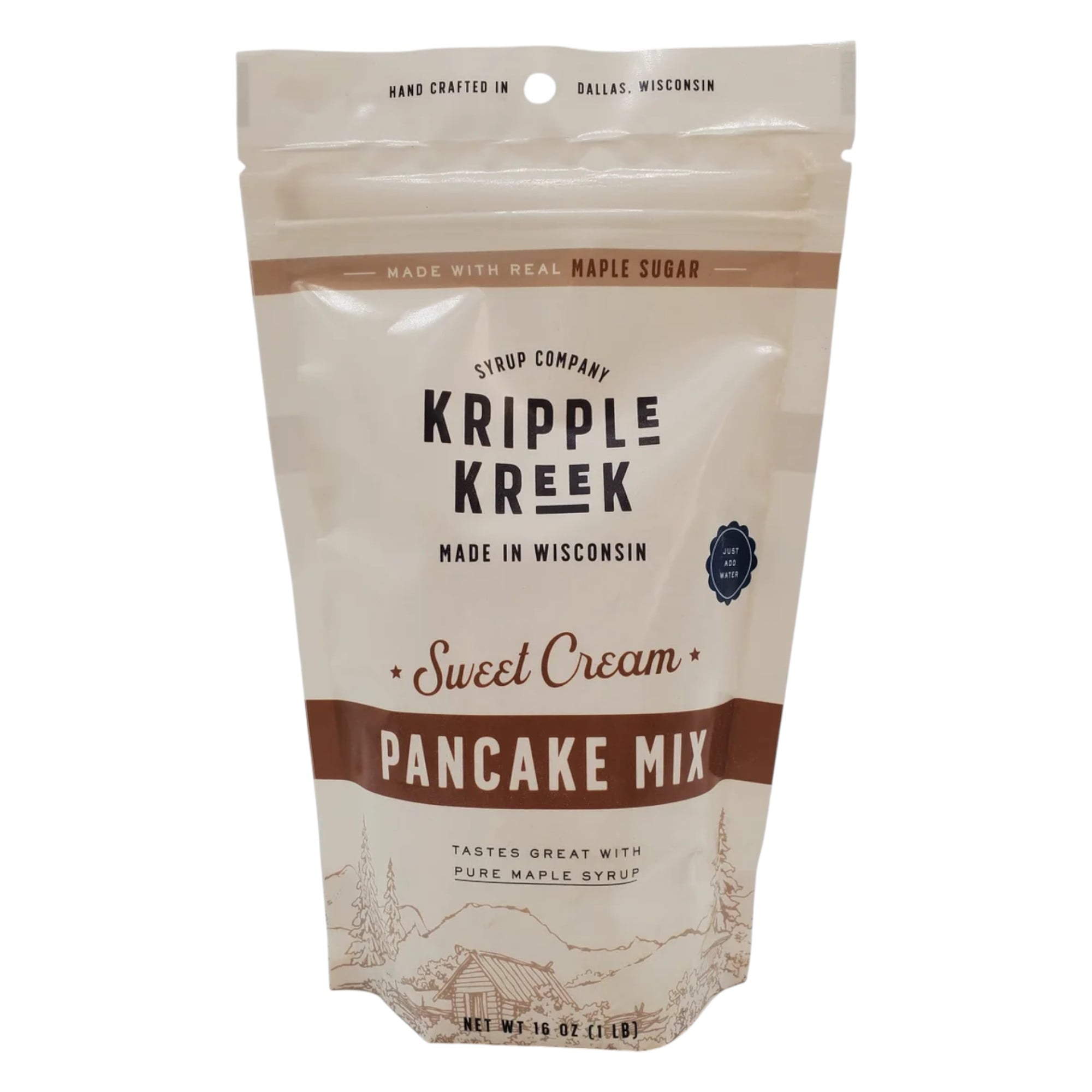 Kripple Kreek Pancake Mix & Pure Maple Syrup Breakfast Set, Sweet Cream Pancake Mix 1 lb + 100% Pure Maple Syrup 8 oz