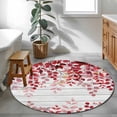 thumbnail image 4 of Red Eucalyptus Leaves Round Area Rug 3 FT, Small Kitchen Bathroom Mats, Summer Botanical Weeping Wooden Washable Indoor Outdoor Throw Runner Carpet Non-Shedding Doormat for Table Shower Sofa Entryway, 4 of 8